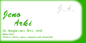 jeno arki business card